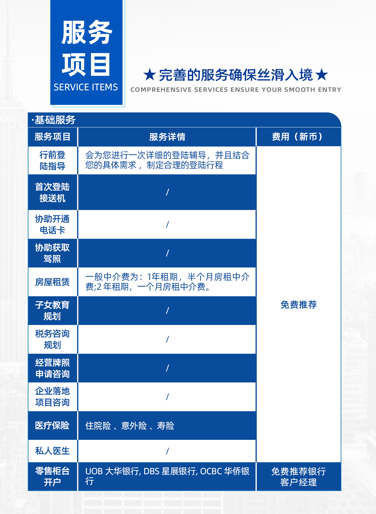 新加坡落地安家服务
